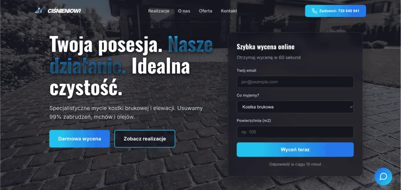 Strona internetowa po przeprojektowaniu przez WebowyMati
