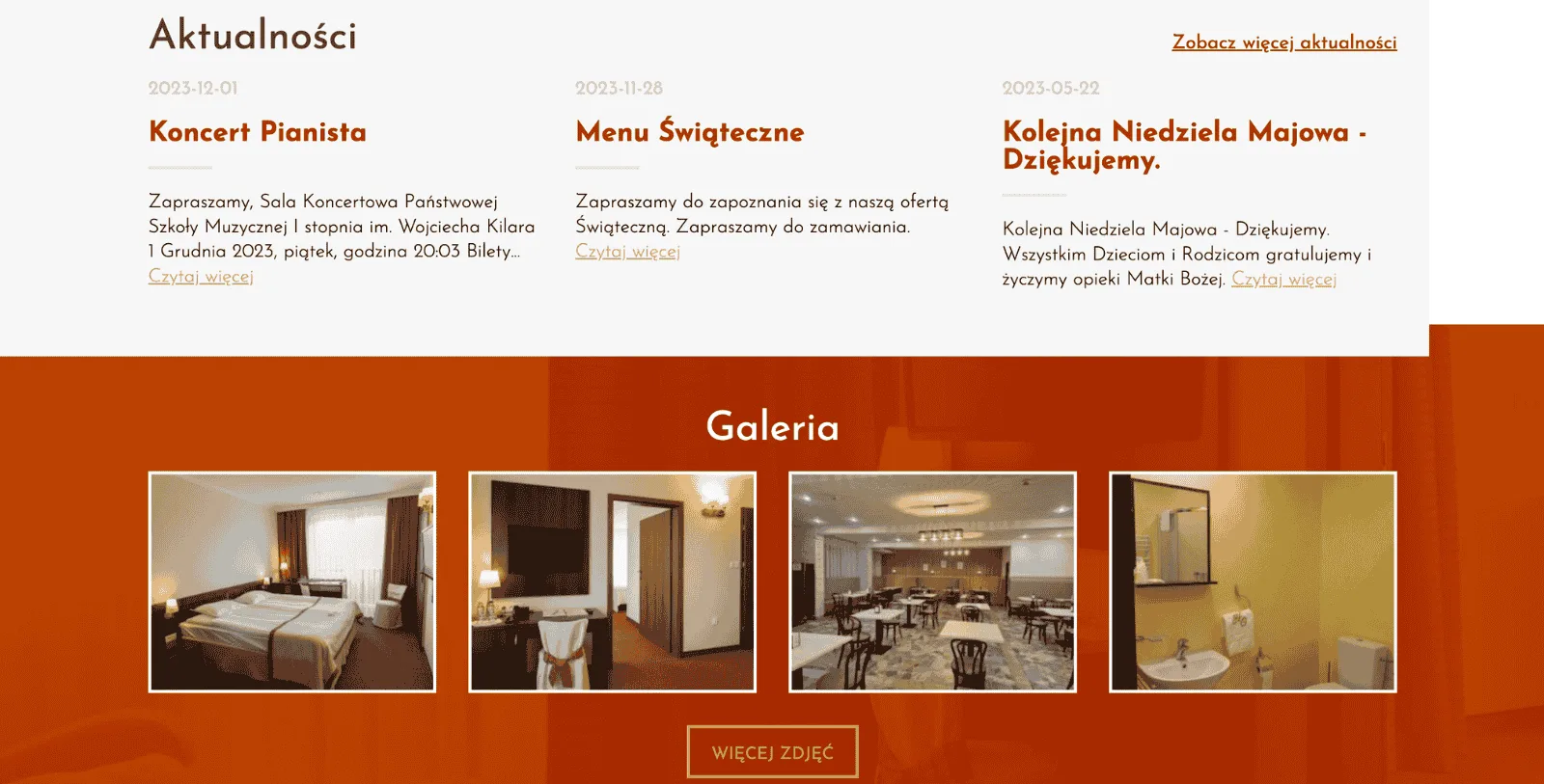 Strona internetowa przed przeprojektowaniem